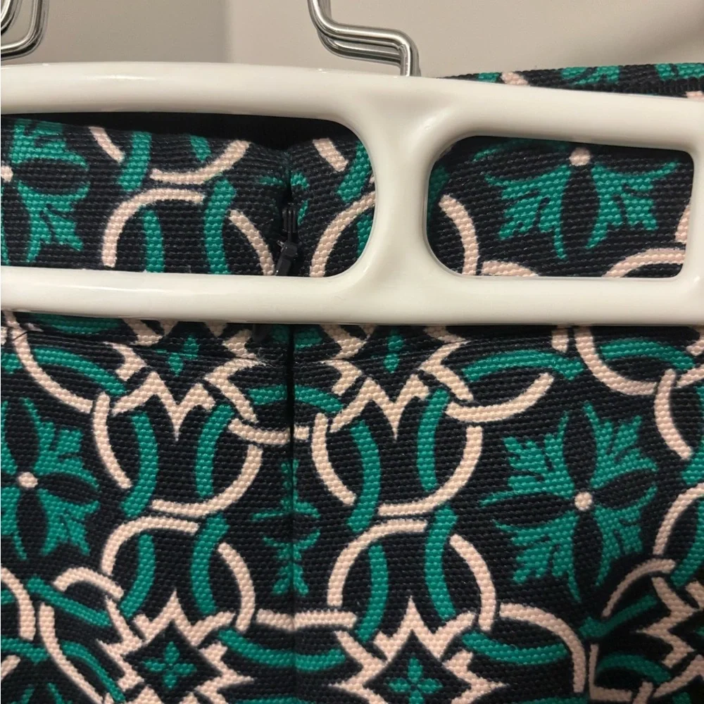 J. Crew Teal and White Geometric Pencil Skirt - Picture 9 of 9